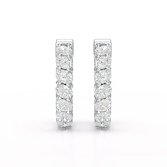 3.9 CT Oval Cut Lab Diamond Hoops Earrings Jama Jewels