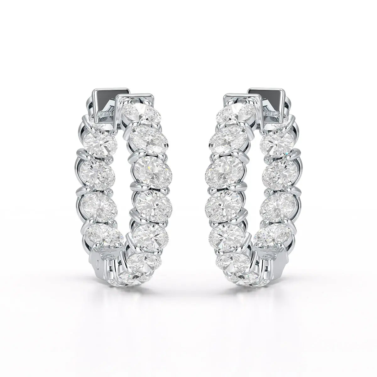 3.9 CT Oval Cut Lab Diamond Hoops Earrings Jama Jewels