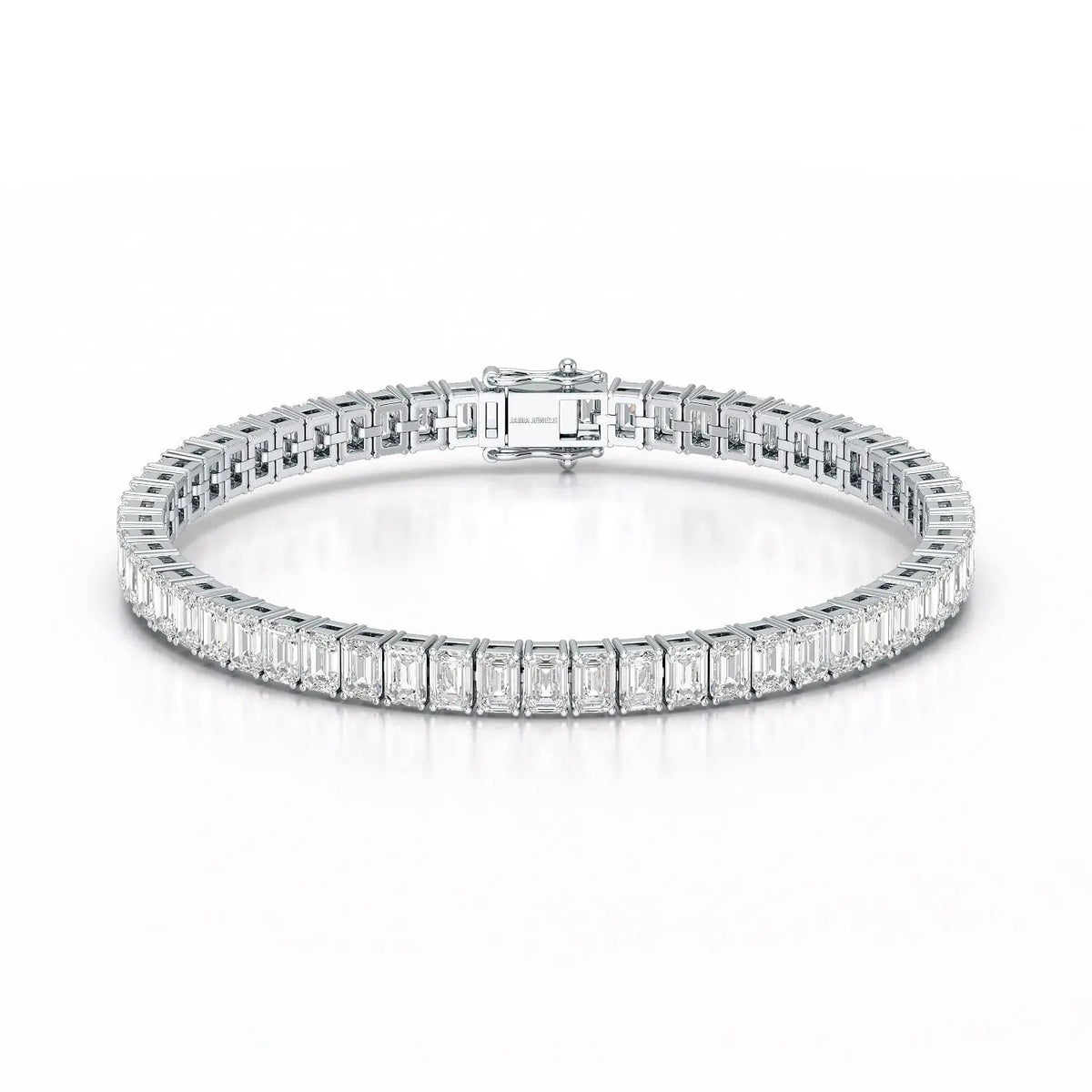 14.25 CT  Emerald Cut Tennis Lab Diamond Bracelet