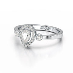 0.43 CT Pear Cut Lab Diamond Ring