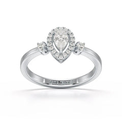 0.43 CT Pear Cut Lab Diamond Ring