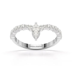 0.44 CT Marquise Cut Lab Diamond Ring