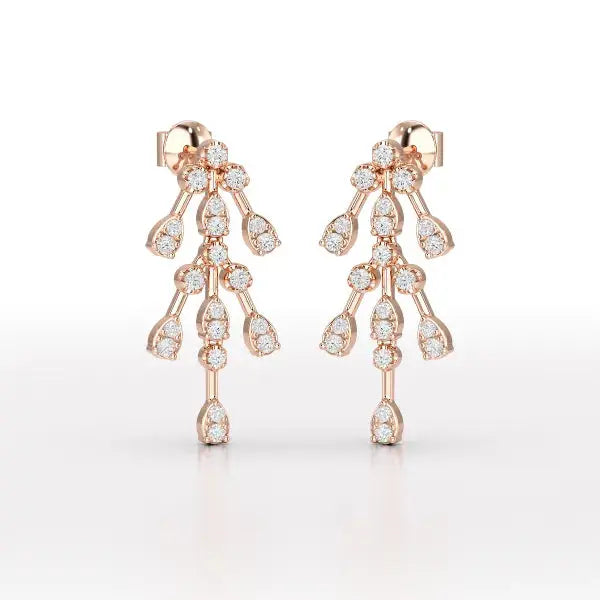 0.46 CT Lab Diamond Dangle Earring - Jama Jewels 