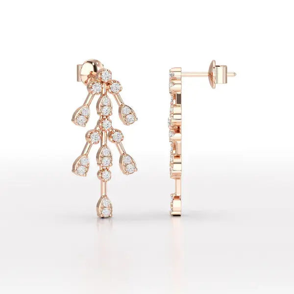 0.46 CT Lab Diamond Dangle Earring - Jama Jewels 