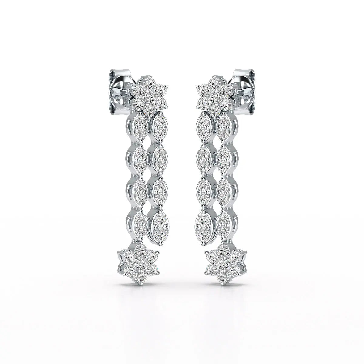 0.79 CT Drop & Dangle Lab Diamond Wedding Earrings - Jama Jewels 