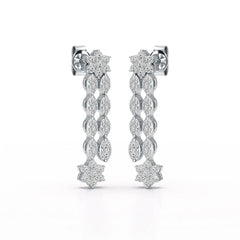 0.79 CT Drop & Dangle Lab Diamond Wedding Earrings - Jama Jewels 