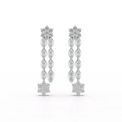 0.79 CT Drop & Dangle Lab Diamond Wedding Earrings - Jama Jewels 