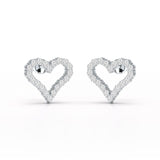 0.56 CT Heart Shaped Lab Diamond Stud Earrings