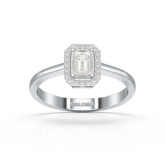 0.6 CT Simple Emerald Cut Lab Diamond Ring