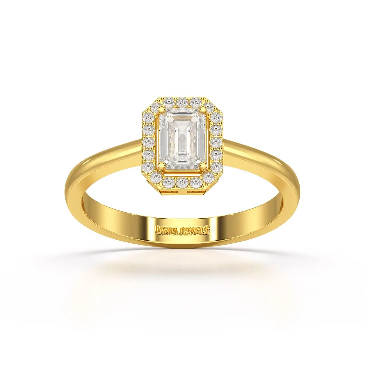 0.6 CT Simple Emerald Cut Lab Diamond Ring