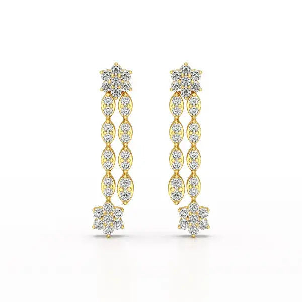 0.79 CT Drop & Dangle Lab Diamond Wedding Earrings - Jama Jewels 