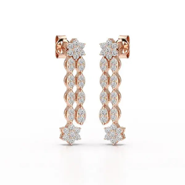 0.79 CT Drop & Dangle Lab Diamond Wedding Earrings - Jama Jewels 