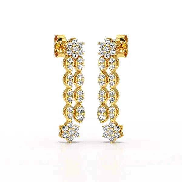 0.79 CT Drop & Dangle Lab Diamond Wedding Earrings - Jama Jewels 