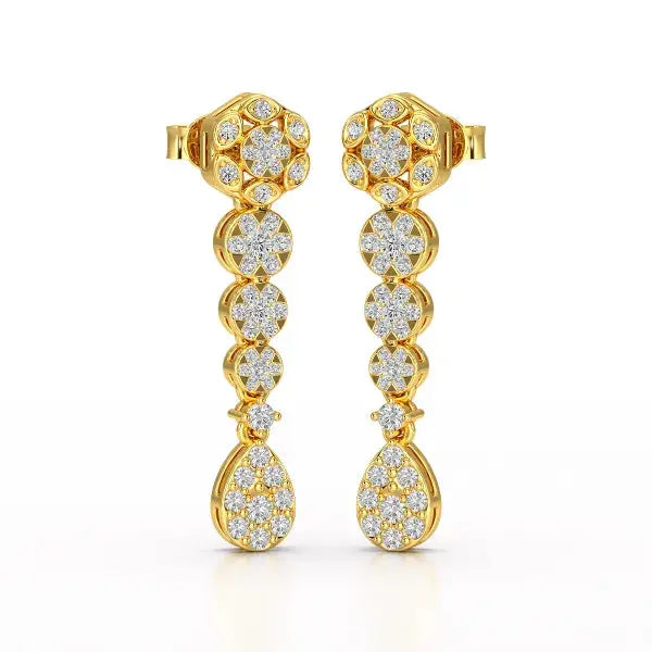 0.83 CT Lab Diamond Teardrop Dangle Earring