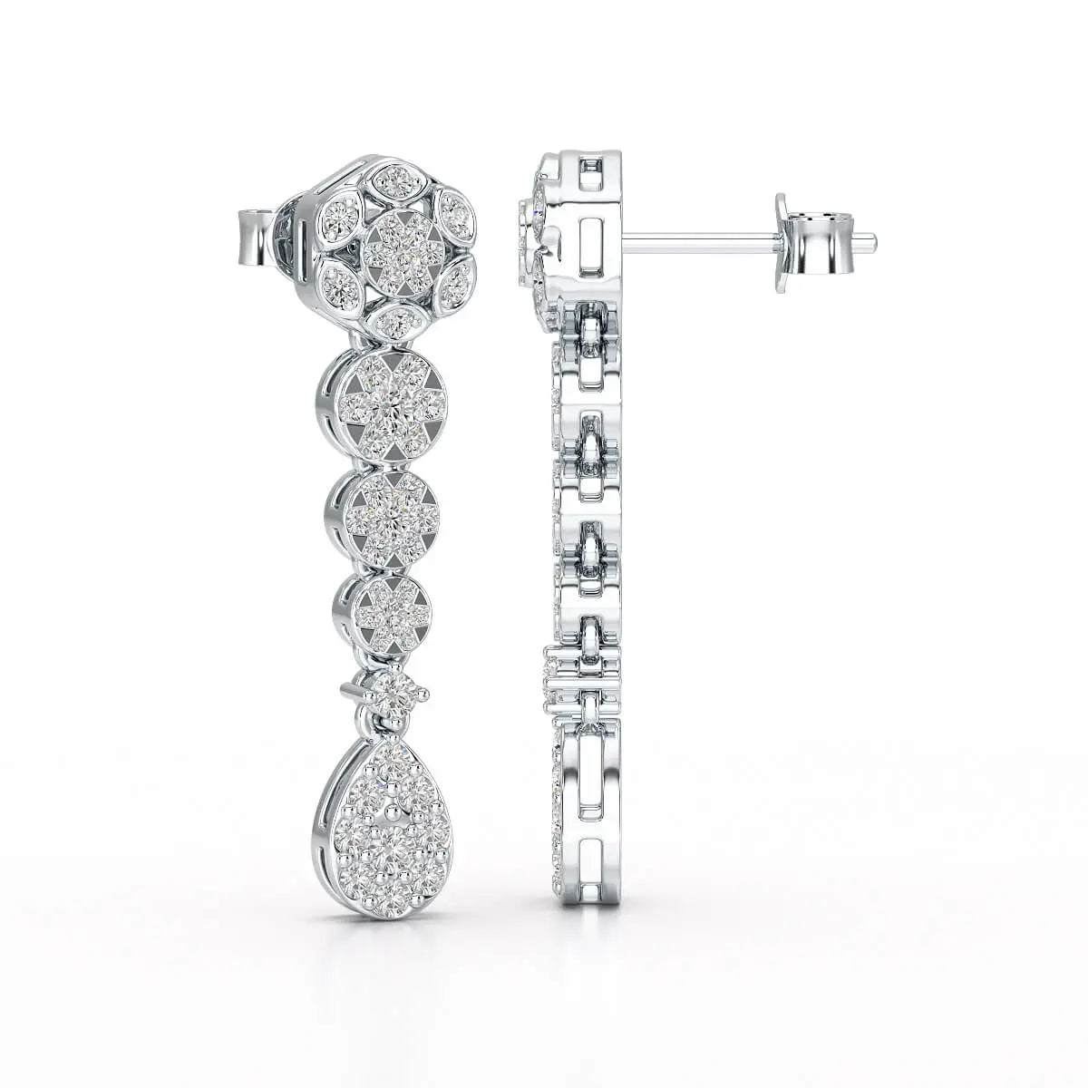 0.83 CT Lab Diamond Teardrop Dangle Earring