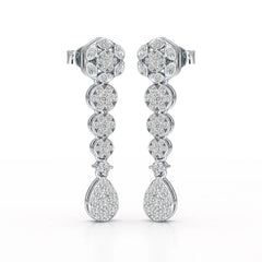 0.83 CT Lab Diamond Teardrop Dangle Earring