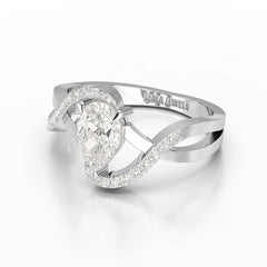 0.84 CT Pear Cut Lab Diamond Ring Jama Jewels