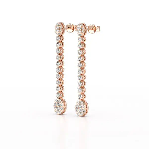 0.89 CT Lab Diamond Dangle Drop Wedding Earrings - Jama Jewels 