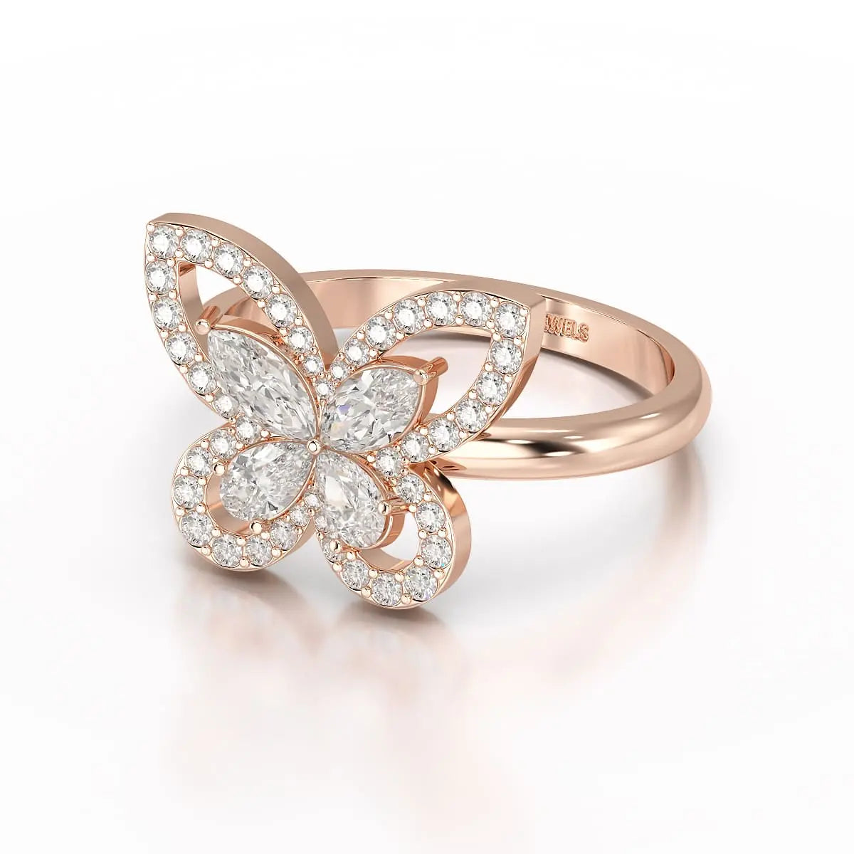 0.8 CT Classic Butterfly Lab Diamond Ring Jama Jewels