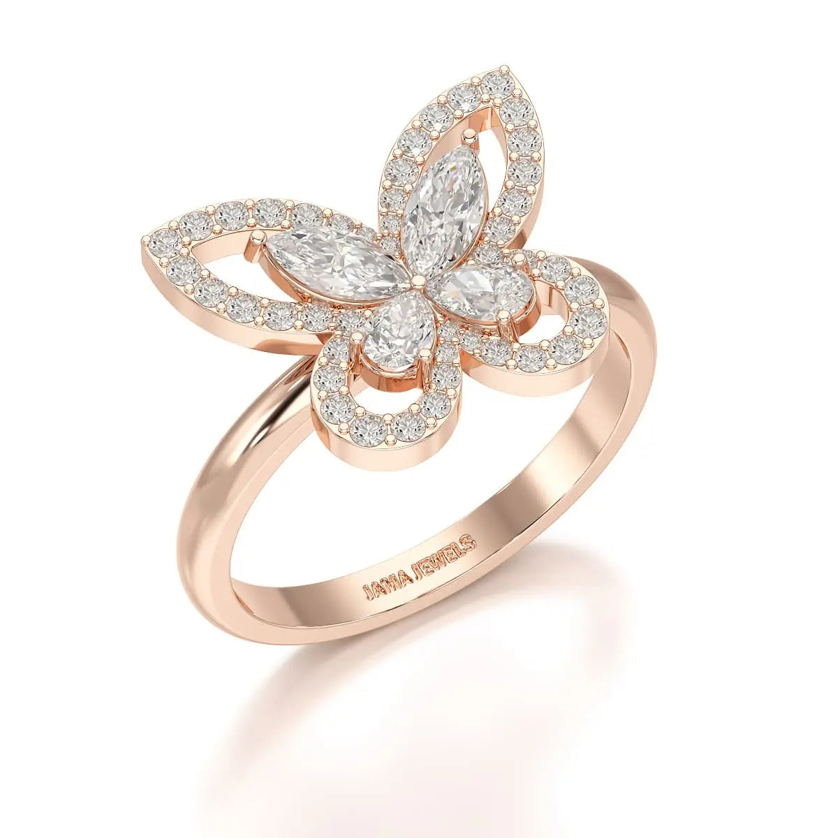 0.8 CT Classic Butterfly Lab Diamond Ring Jama Jewels