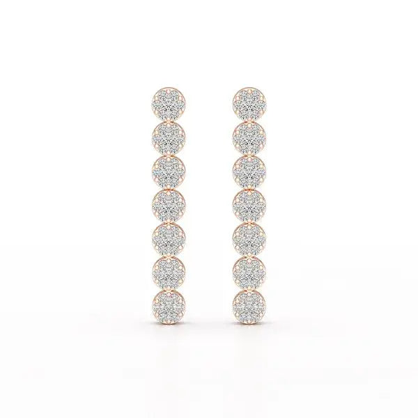 0.95 CT Dangle & Drop Lab Diamond Earrings - Jama Jewels 