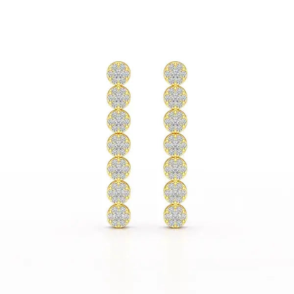 0.95 CT Dangle & Drop Lab Diamond Earrings - Jama Jewels 
