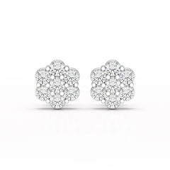 0.97 CT Round Cut Lab Diamond Stud Earring Jama Jewels