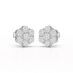 0.97 CT Round Cut Lab Diamond Stud Earring Jama Jewels