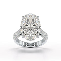 12.06 Carat Oval Cut Lab Diamond Engagement Ring - Jama Jewels 