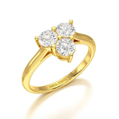 3 Stone Triangle Cut 1.03 CT Lab Diamond Engagement Ring - Jama Jewels 