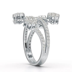 1.12 CT Flower Shape Lab Diamond White Gold Ring