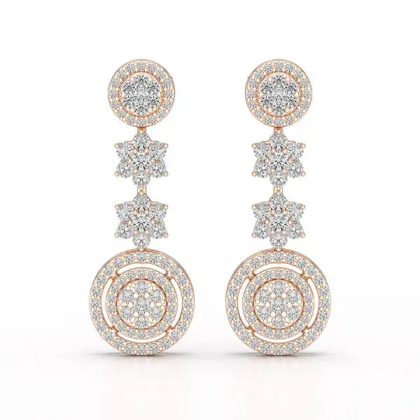 1.18 CT Round Cut Dangle Drop Lab Diamond Earring