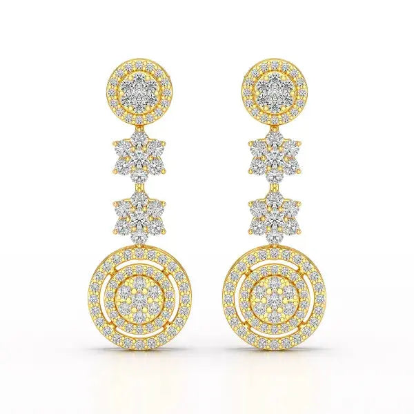 1.18 CT Round Cut Dangle Drop Lab Diamond Earring