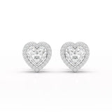 1.21 CT Lab Diamond Heart Shape Stud Earrings