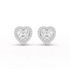 1.21 CT Lab Diamond Heart Shape Stud Earrings Jama Jewels