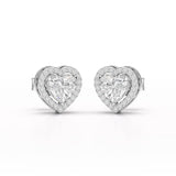 1.21 CT Lab Diamond Heart Shape Stud Earrings