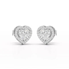 1.21 CT Lab Diamond Heart Shape Stud Earrings Jama Jewels