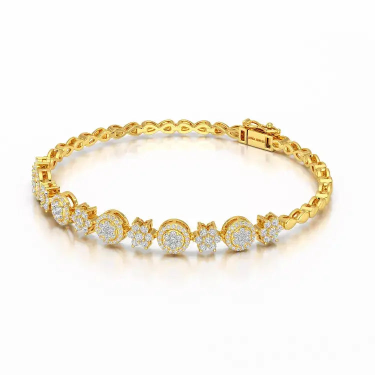 1.26 CT Lab Diamond Flower Shape Bracelet