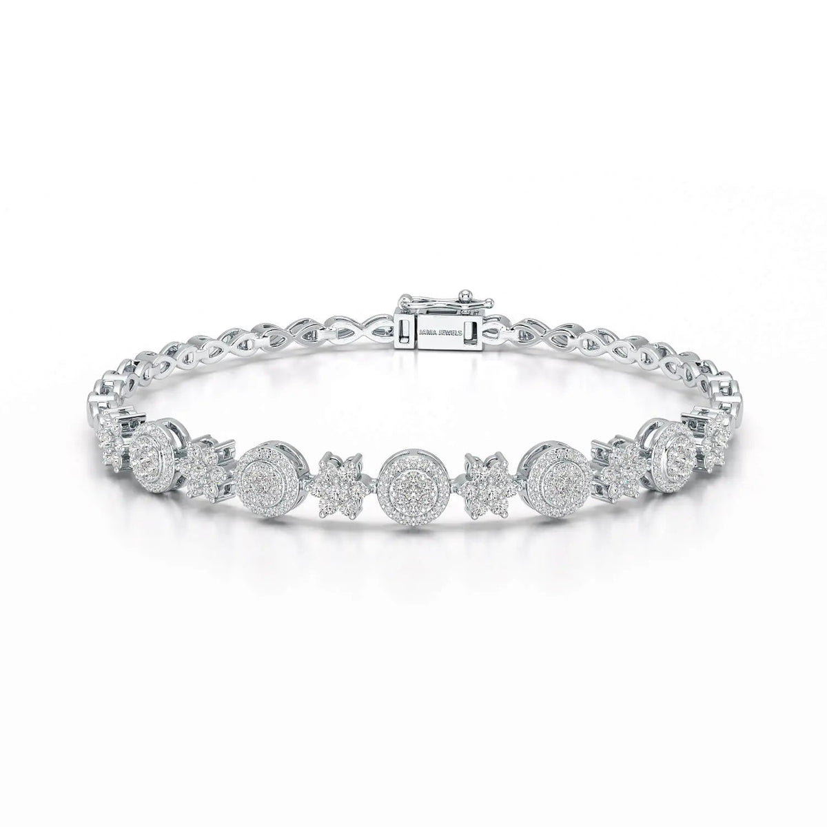 1.26 CT Lab Diamond Flower Shape Bracelet