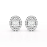 1.32 CT Lab Diamond Oval Cut Stud Earrings