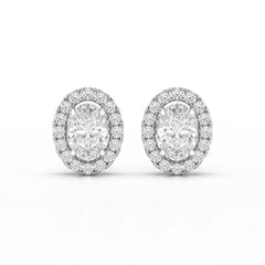 1.32 CT Lab Diamond Oval Cut Stud Earrings Jama Jewels