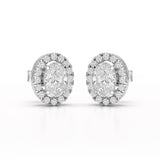 1.32 CT Lab Diamond Oval Cut Stud Earrings