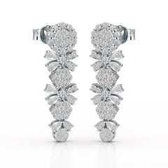 1.34 CT Lab Diamond Flower Drop Earring