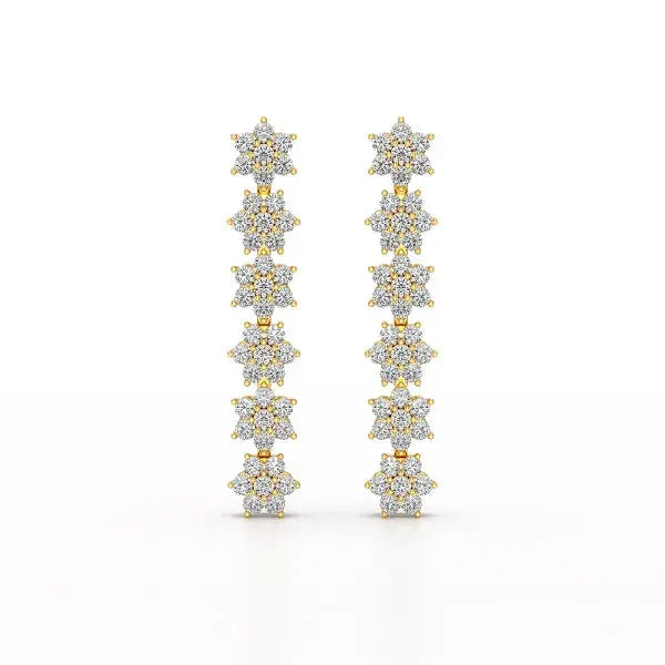1.35 CT Star Shaped Lab Diamond Dangle Wedding Earrings - Jama Jewels 
