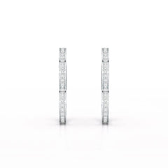 1.38 CT Lab Diamond Heart Shaped Hoop earring