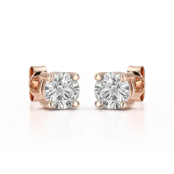 1.38 CT Single Diamond Stud Earrings - Jama Jewels 