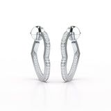 1.38 CT Lab Diamond Heart Shaped Hoop earring
