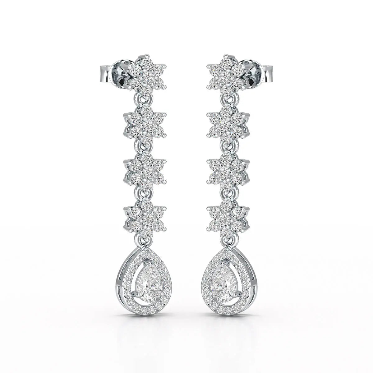 1.48 CT Pear Cut Drop Lab Diamond Earring