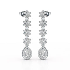 1.48 CT Pear Cut Drop Lab Diamond Earring