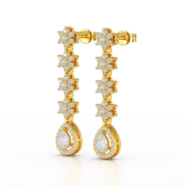 1.48 CT Pear Cut Drop Lab Diamond Earring